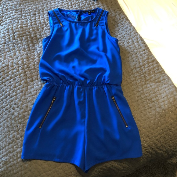 Plastic Island Pants - Royal Blue Romper